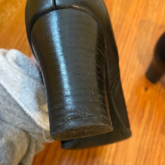 Square Toe Heeled Ankle Leather Boots Black Size 5 a.n.a - Picture 13 of 16